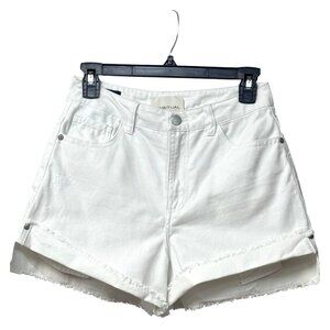 Habitual Big Girls Exposed Pocket High Rise Denim Shorts, White, Sz. 14